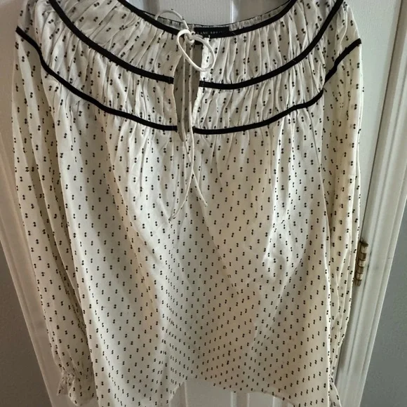 Lane Bryant Cream Blouse with Black Details - Picture 2 of 9